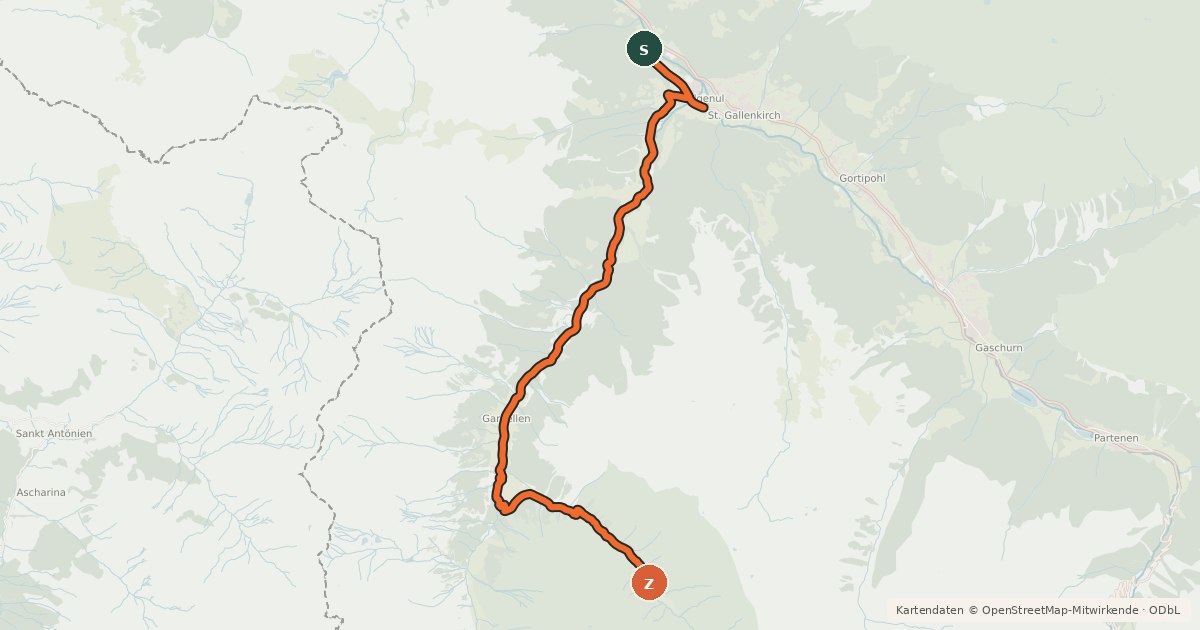 Kartenübersicht der Radroute Vergalda Tour