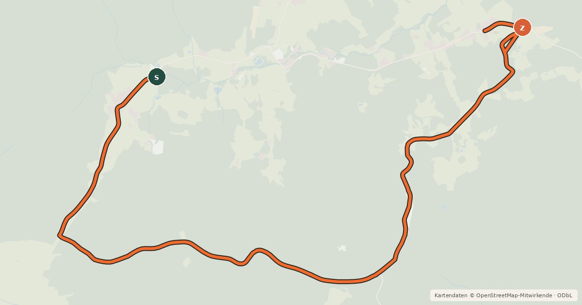 Kartenübersicht der Radroute Via Verde Zusatzroute