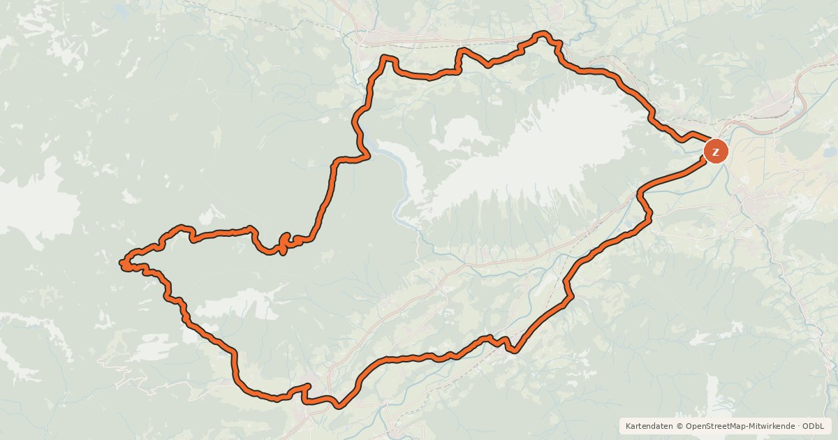 Kartenübersicht der Radroute Viehberg-Runde