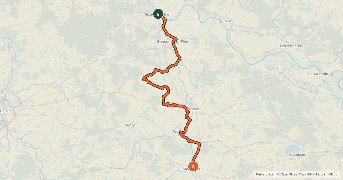 Kartenübersicht der Radroute Vier-Länder-Grenzradweg