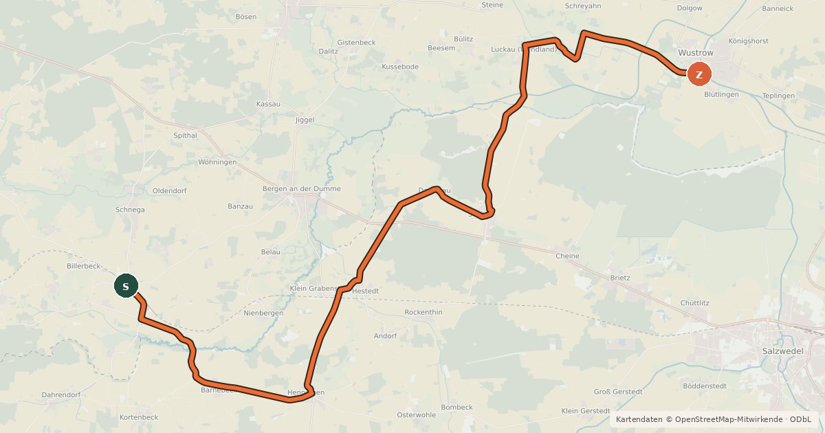 Kartenübersicht der Radroute Vier-Länder-Grenzradweg
