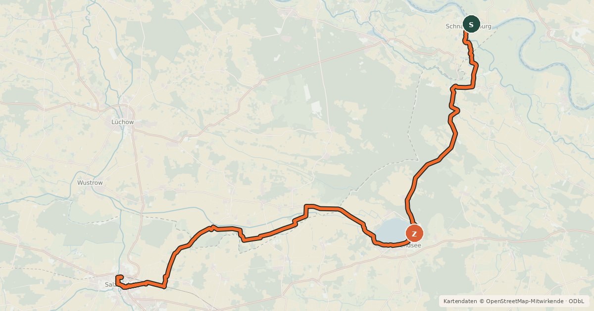 Kartenübersicht der Radroute Vier-Länder-Grenzradweg