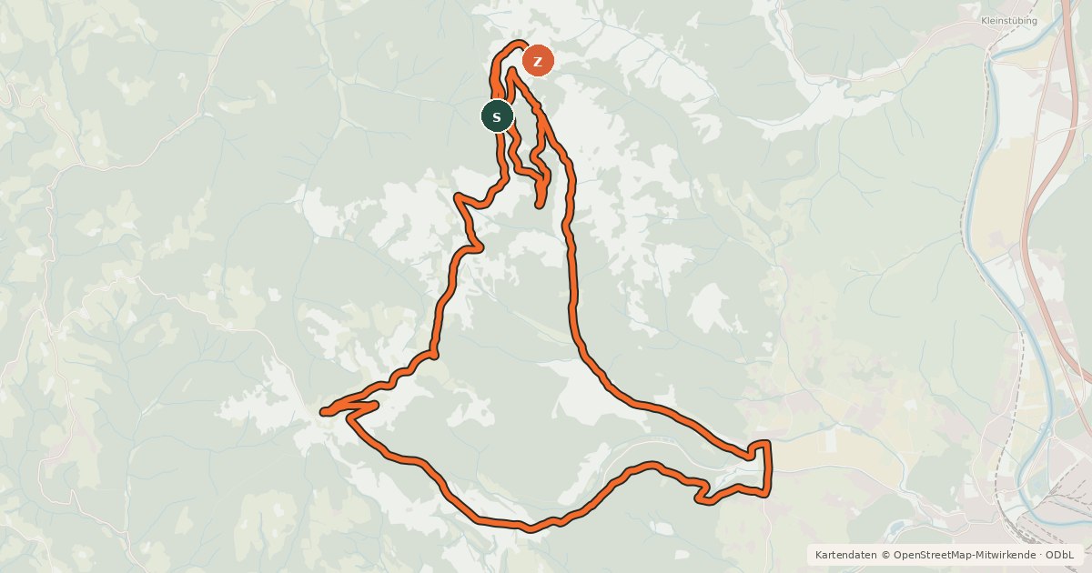 Kartenübersicht der Radroute Vier Tausender MTB Runde