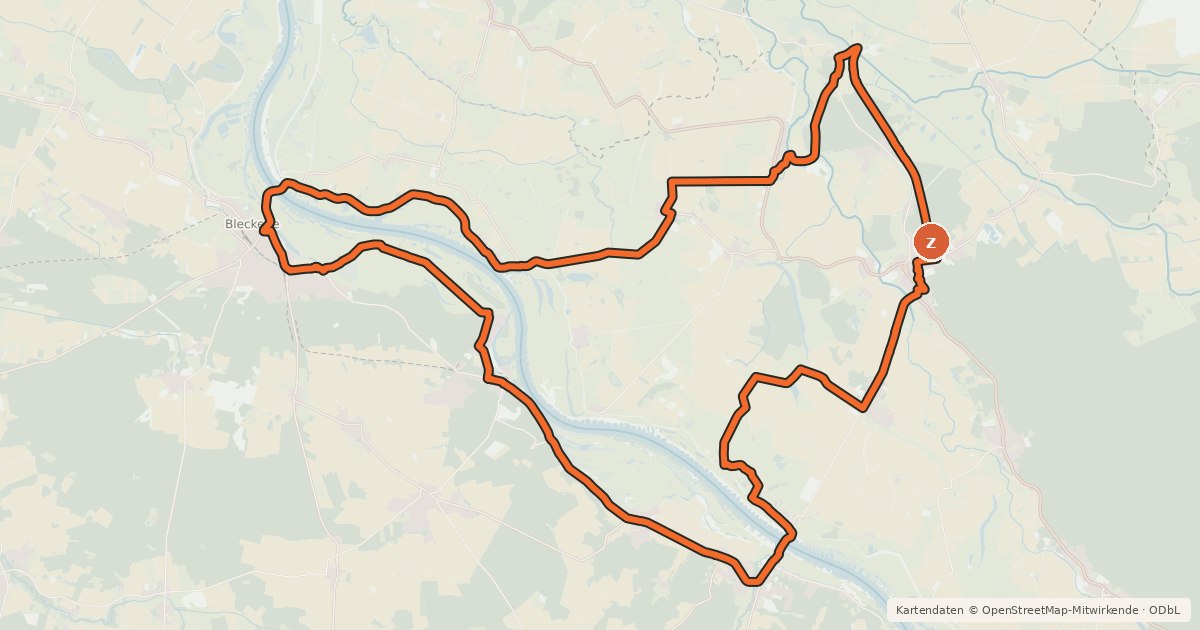 Kartenübersicht der Radroute Vogelkieker-Tour