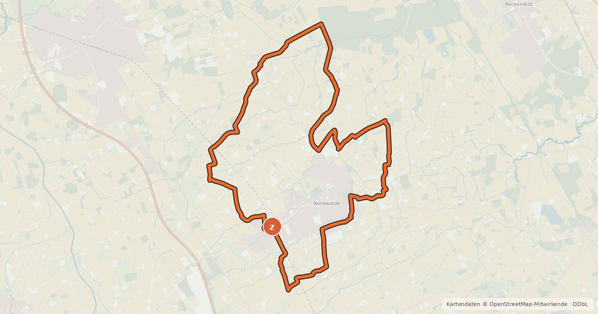Kartenübersicht der Radroute Vogelstangenroute