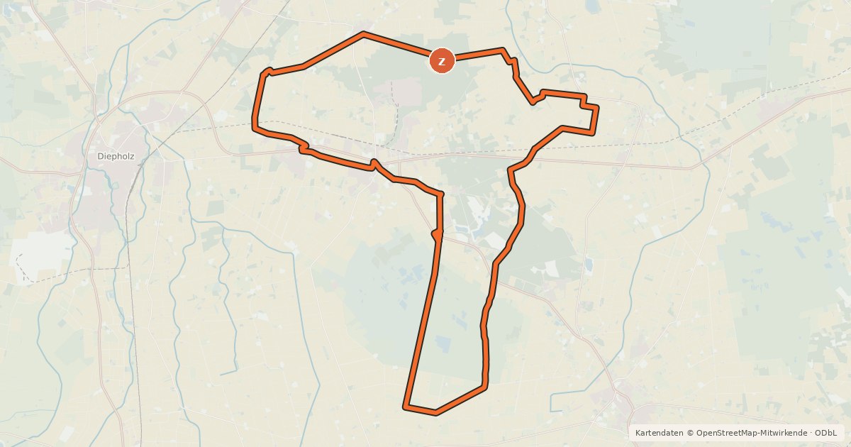 Kartenübersicht der Radroute Vogeltour