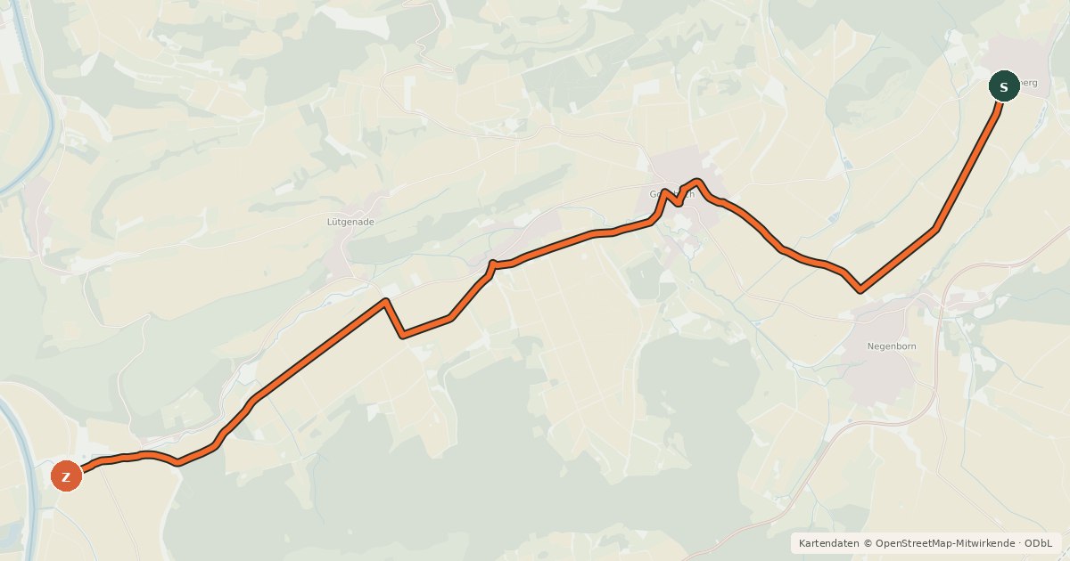 Kartenübersicht der Radroute Voglerrundweg