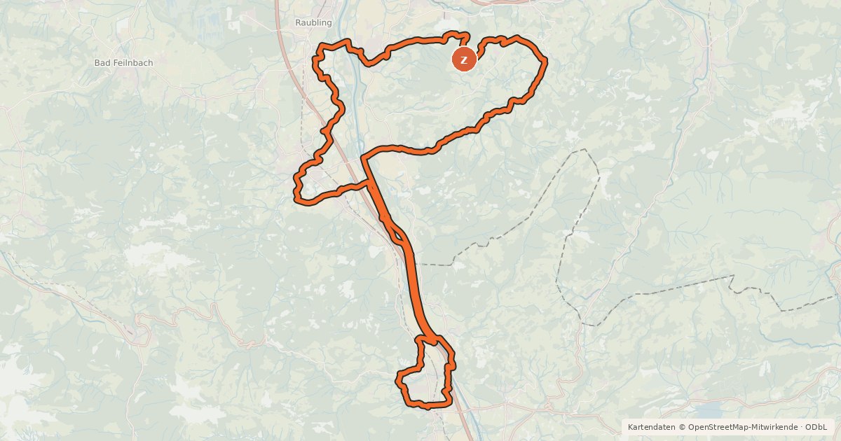 Kartenübersicht der Radroute Von Baum zu Baum - Inntal - Rosenheimer Land