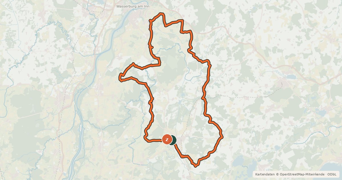 Kartenübersicht der Radroute Von Baum zu Baum - Tour 3 - Rosenheimer Land