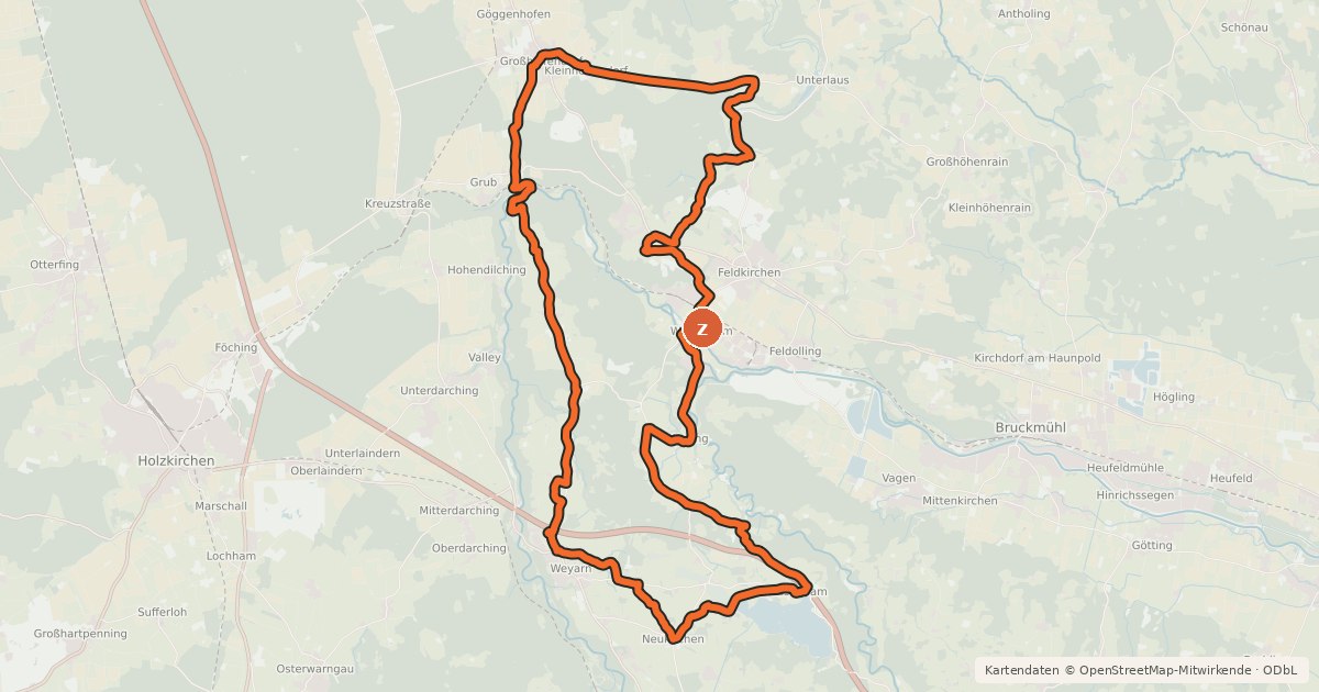 Kartenübersicht der Radroute Von Baum zu Baum - Tour 4 - im Miesbacher Land