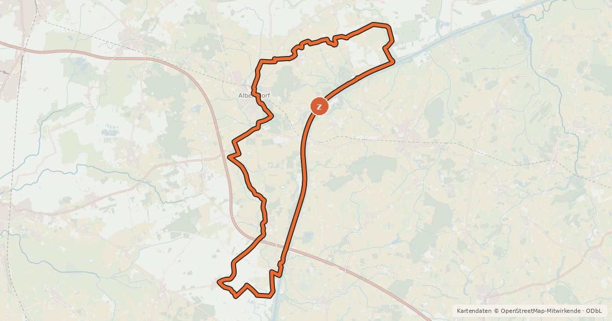 Kartenübersicht der Radroute Von Kanal und Steinzeitgräbern