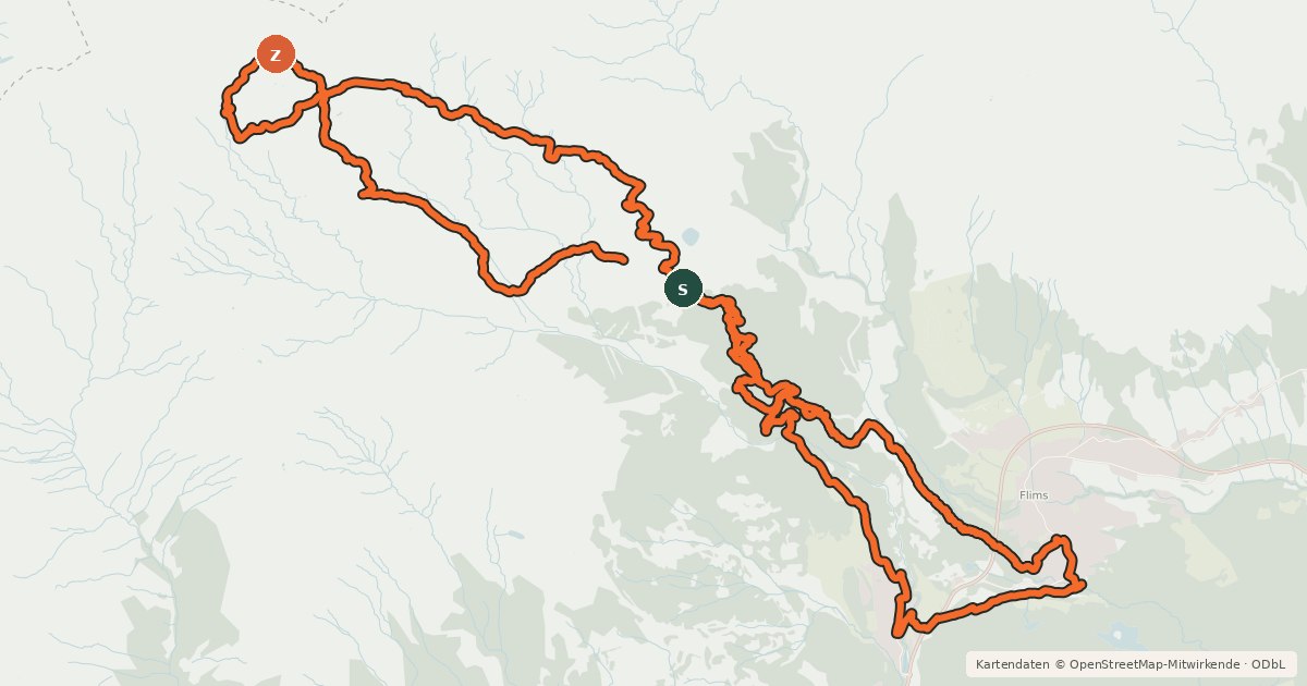 Kartenübersicht der Radroute Vorab Trail