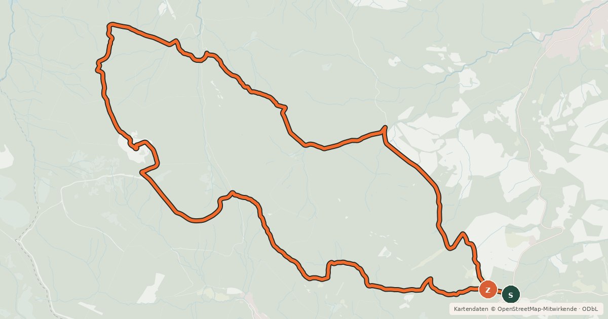 Kartenübersicht der Radroute W9 (Auf zum Brocken)