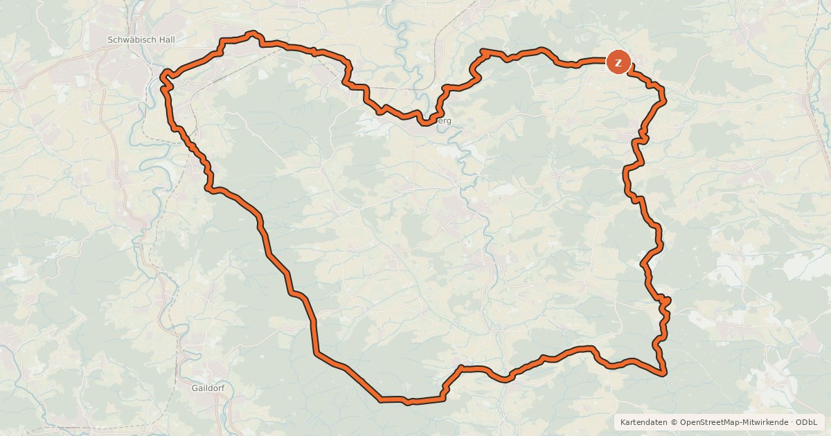 Kartenübersicht der Radroute WälderTour - West