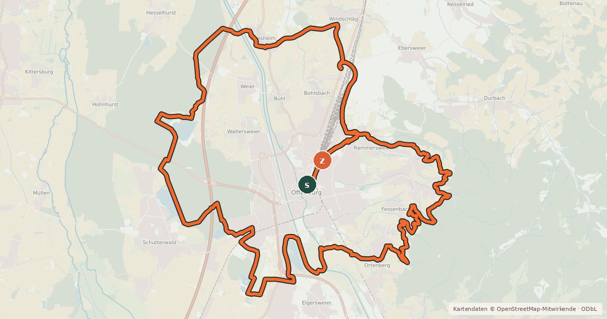 Kartenübersicht der Radroute Wald-Reben-Seen-Tour