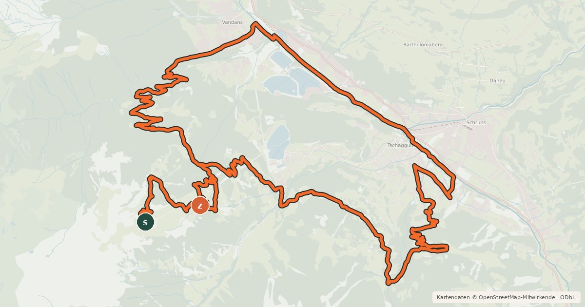 Kartenübersicht der Radroute Wald und Wiesen Tour