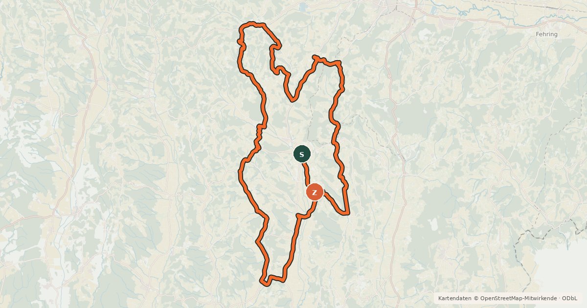 Kartenübersicht der Radroute Wald- und Wiesentour
