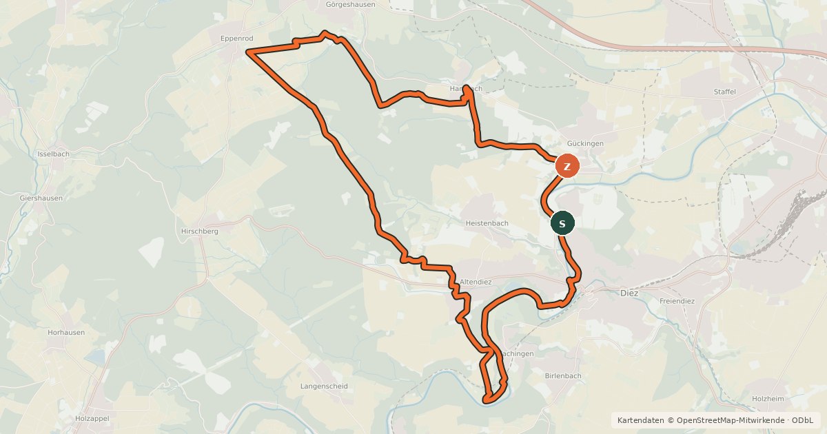 Kartenübersicht der Radroute Wald & Wiesentour