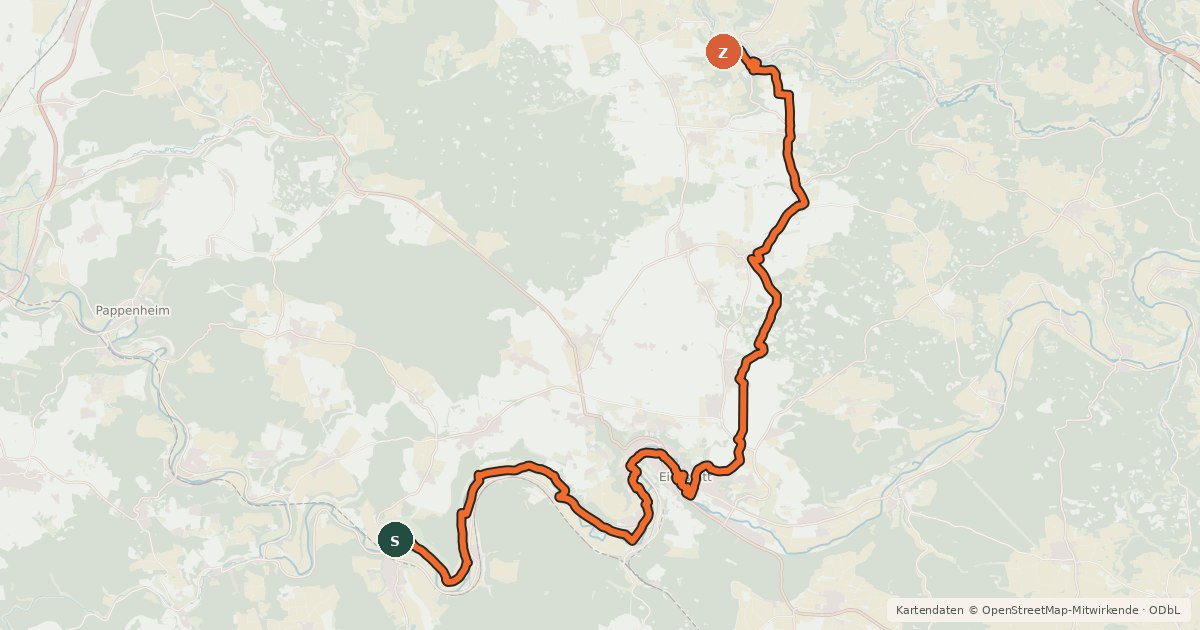 Kartenübersicht der Radroute Walderlebnis-Tour