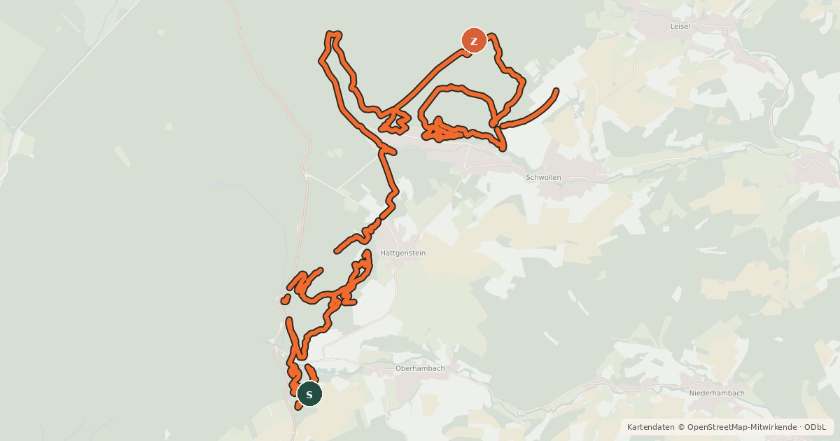 Kartenübersicht der Radroute Waldmeister MTB