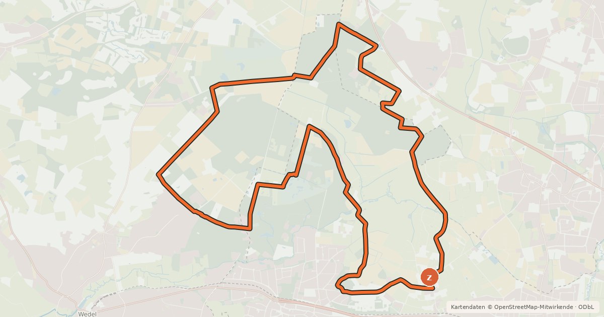 Kartenübersicht der Radroute Waldroute