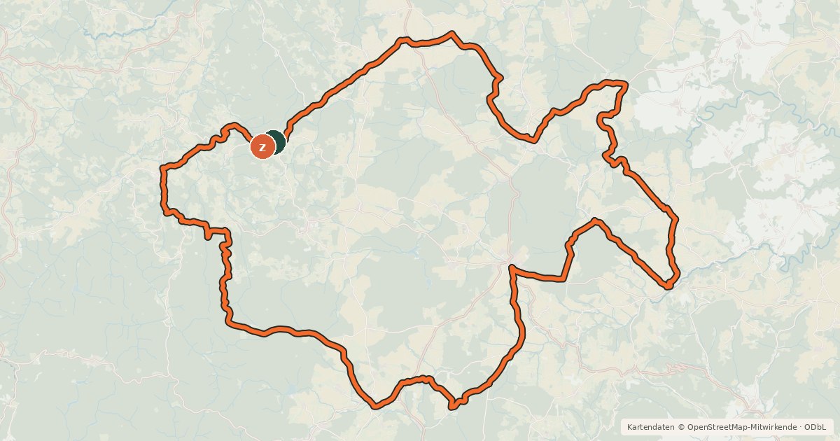 Kartenübersicht der Radroute Waldviertler Hochlandweg
