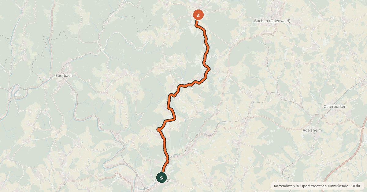 Kartenübersicht der Radroute Wanderbahn