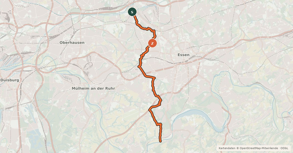 Kartenübersicht der Radroute Wasser Route