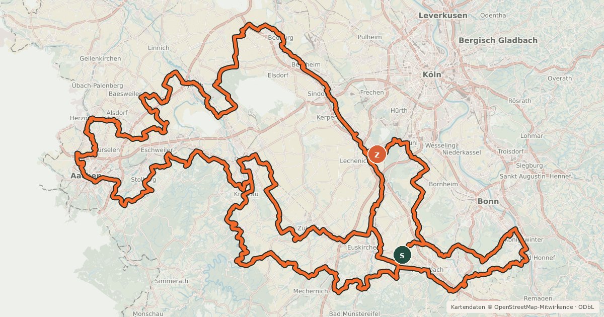 Kartenübersicht der Radroute Wasserburgen-Route Etappe 5