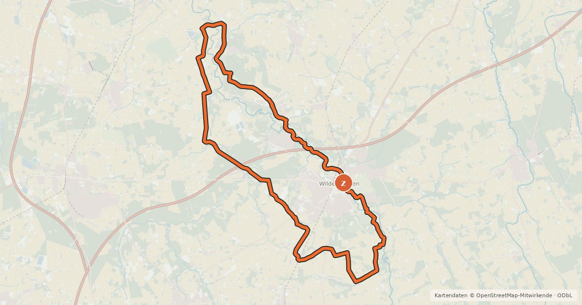 Kartenübersicht der Radroute WasserMühlen-Tour