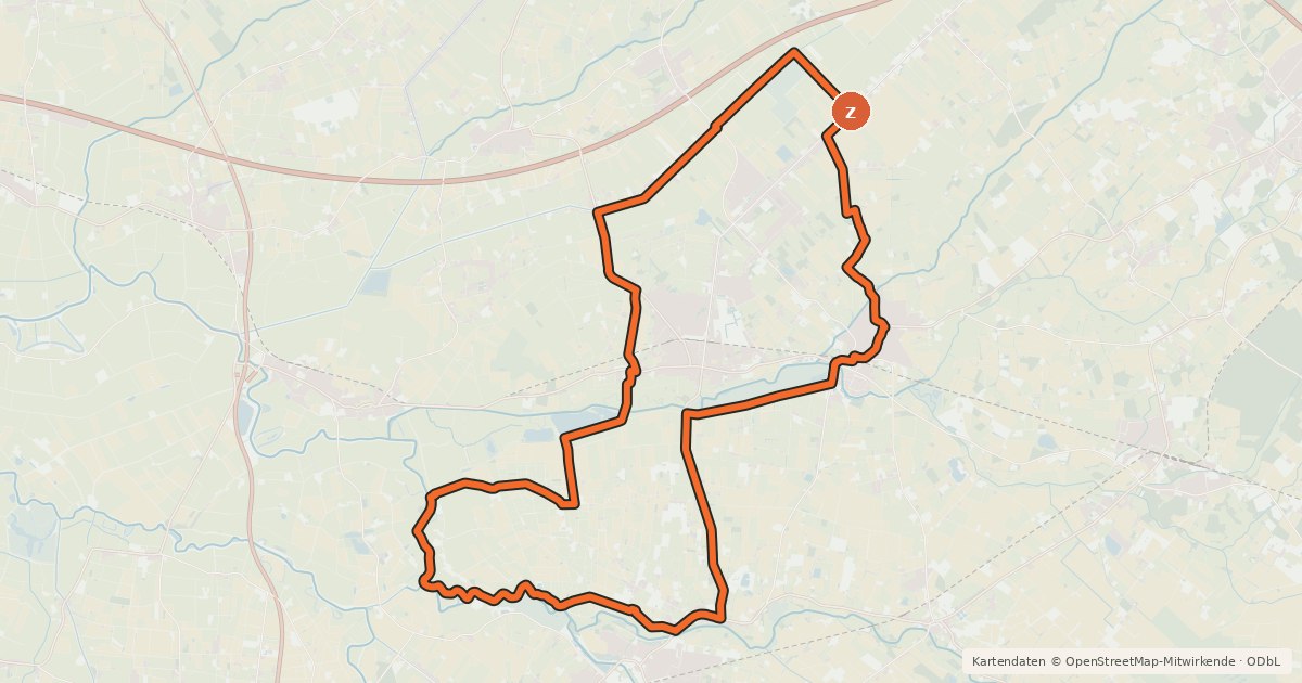Kartenübersicht der Radroute Wasserroute