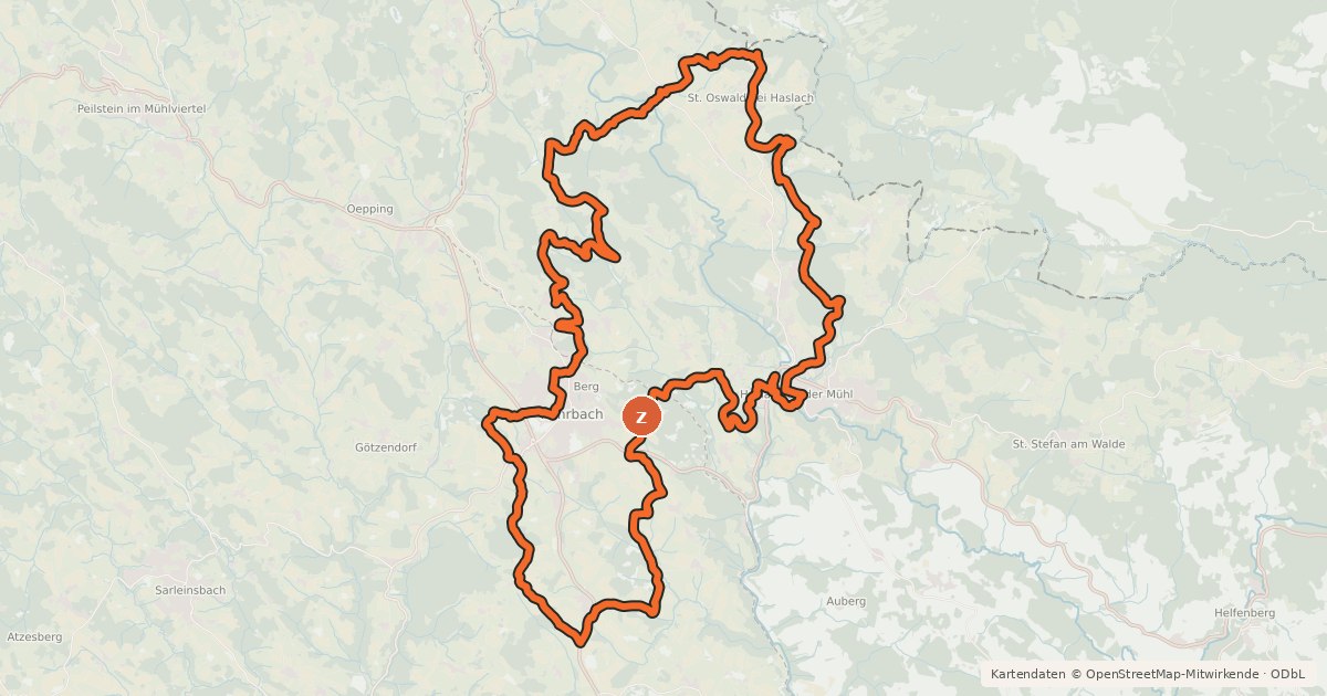 Kartenübersicht der Radroute Weberland-Runde