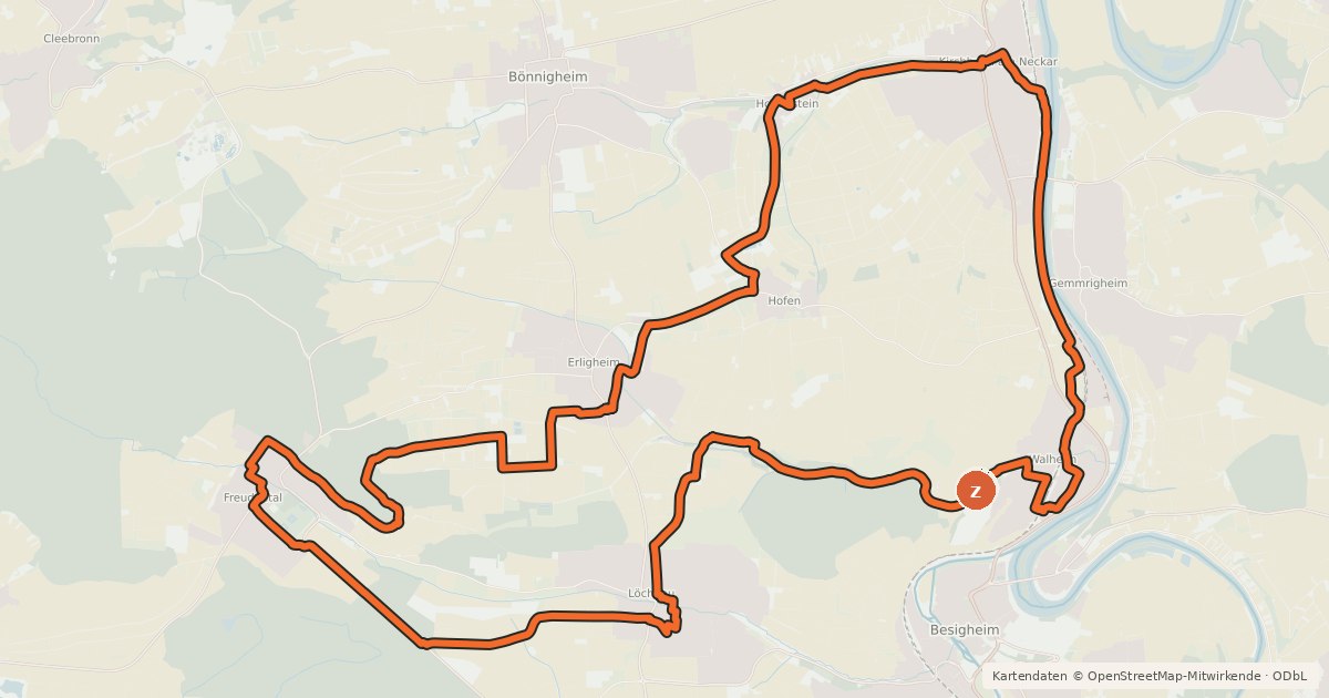 Kartenübersicht der Radroute Wein & Obst-Tour