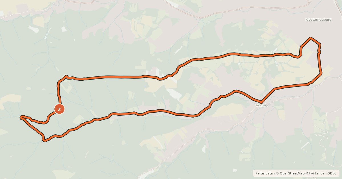 Kartenübersicht der Radroute Weinberg-Strecke