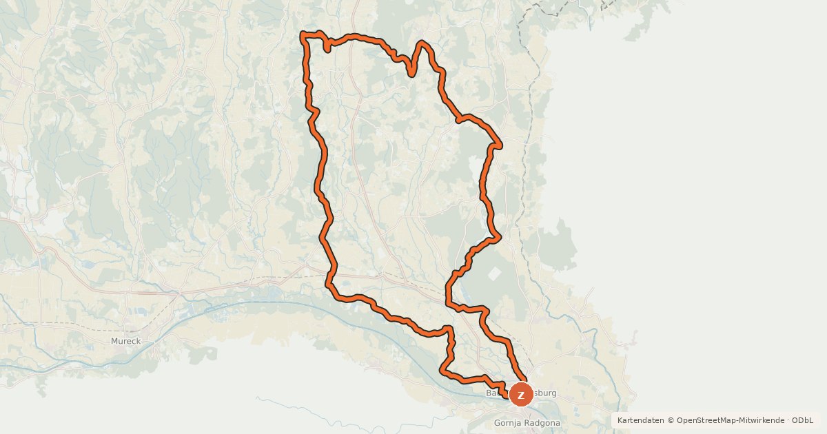 Kartenübersicht der Radroute Weinberg-Tour