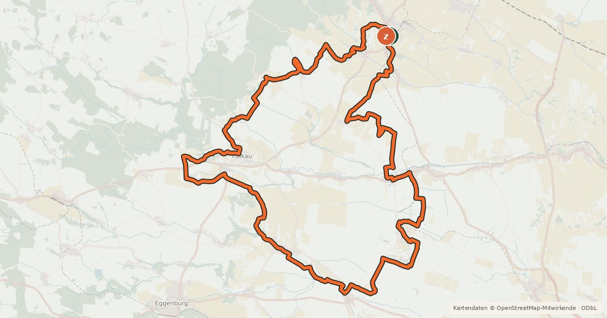 Kartenübersicht der Radroute Weinradroute Weinviertel DAC