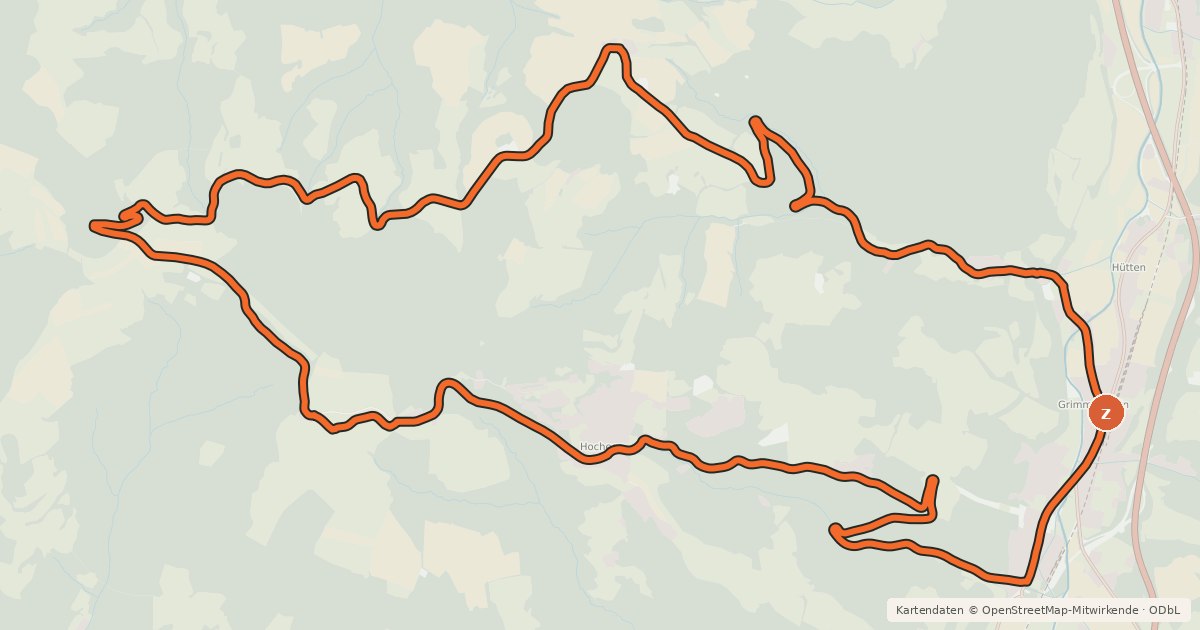 Kartenübersicht der Radroute Weitblickroute (e-Bike)