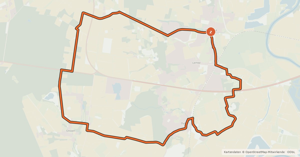 Kartenübersicht der Radroute Weizen-Tour