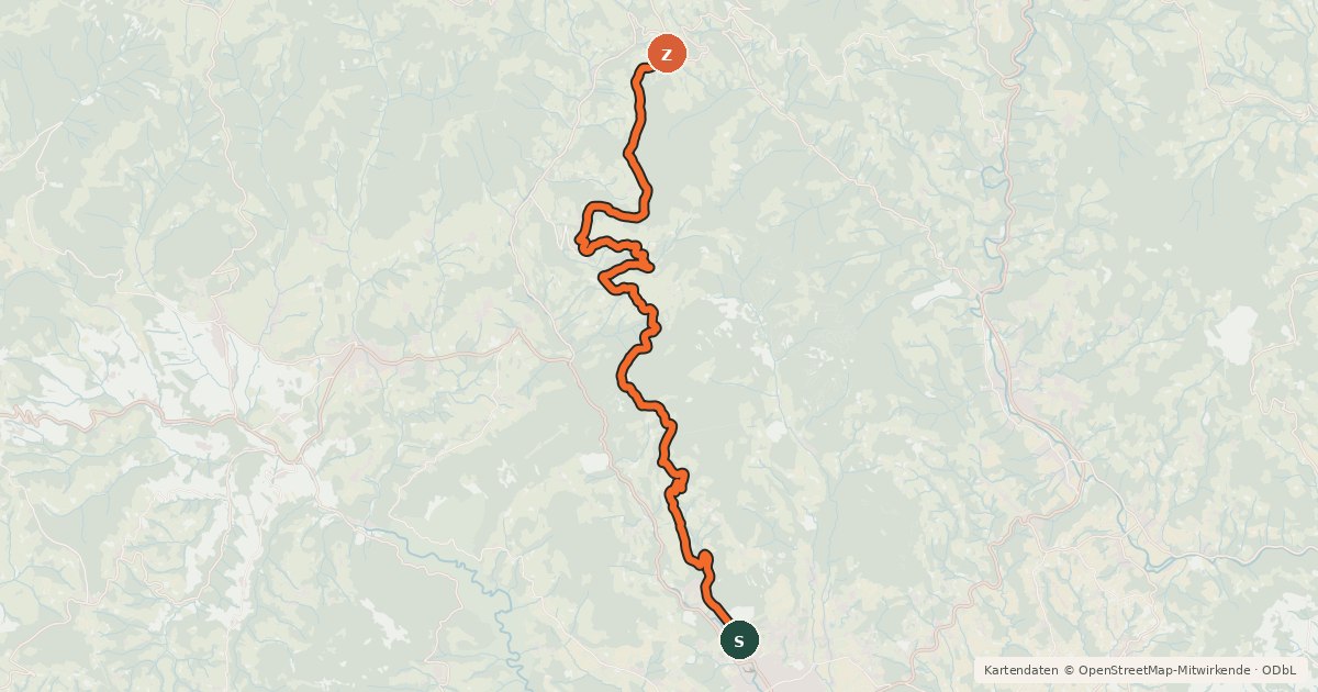 Kartenübersicht der Radroute Weizer Almenland Radtour