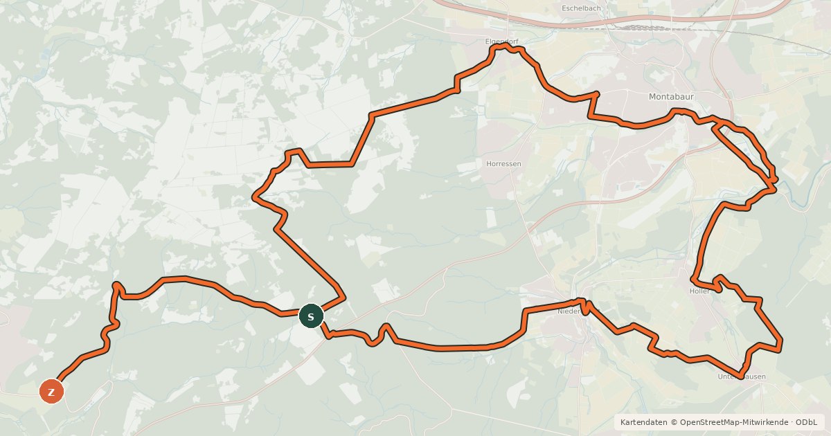 Kartenübersicht der Radroute Westerwälder Radwanderweg 6
