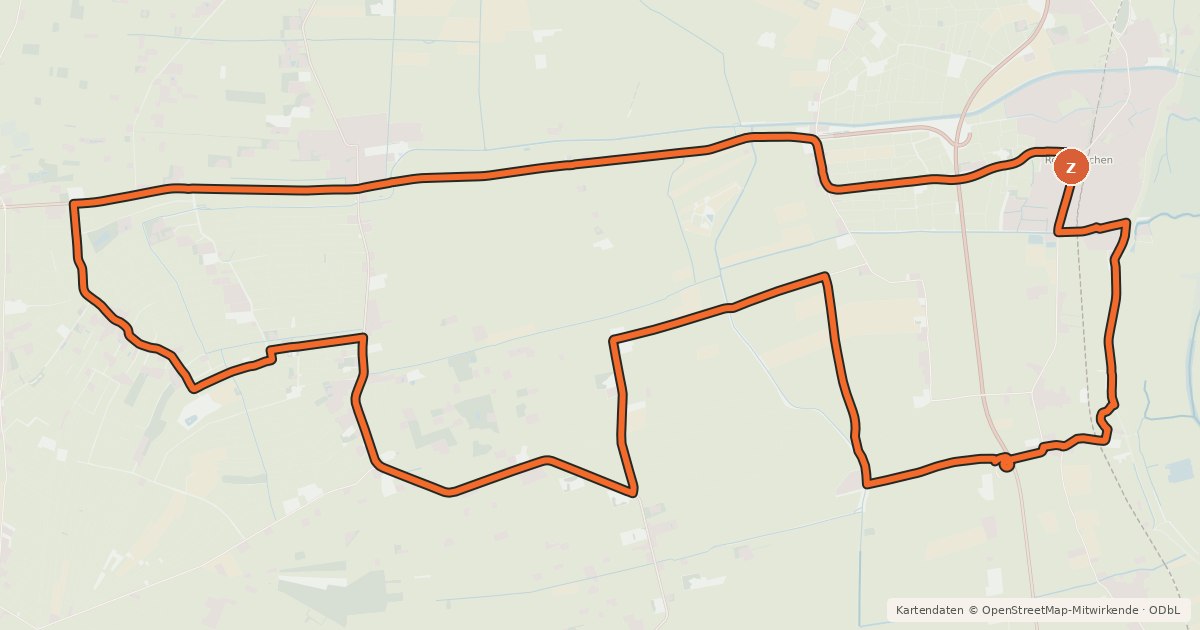 Kartenübersicht der Radroute Wiesen-Tour Stadland