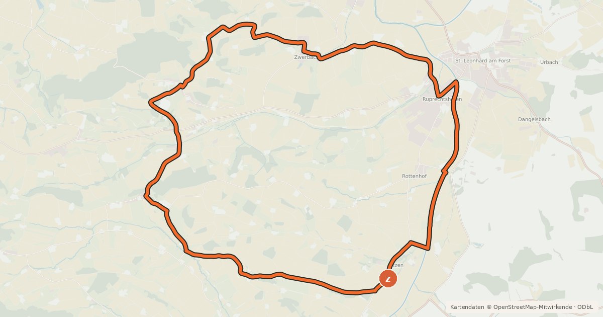 Kartenübersicht der Radroute Wildobst - Runde