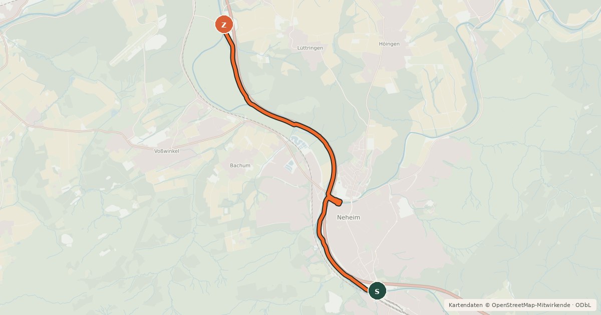 Kartenübersicht der Radroute Wildwald-Tour