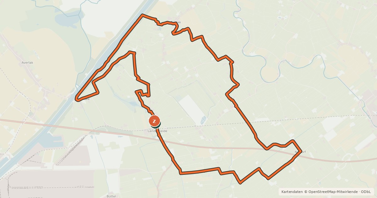 Kartenübersicht der Radroute Wilstermarsch Fahrradroute 3