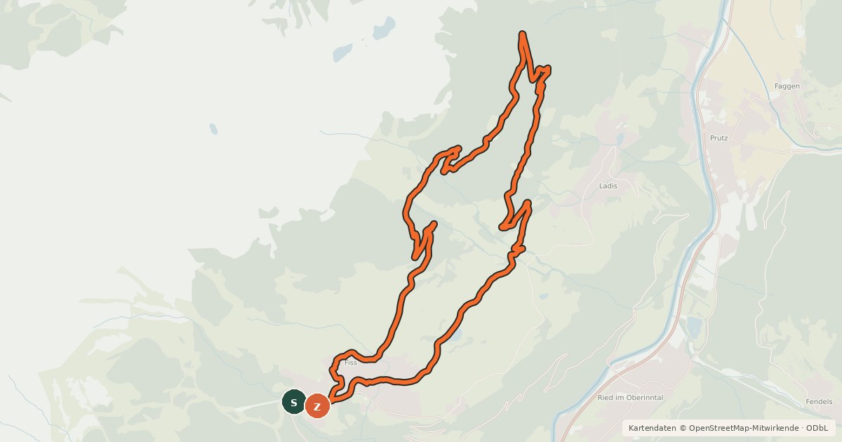 Kartenübersicht der Radroute Windles Wiesen Tour