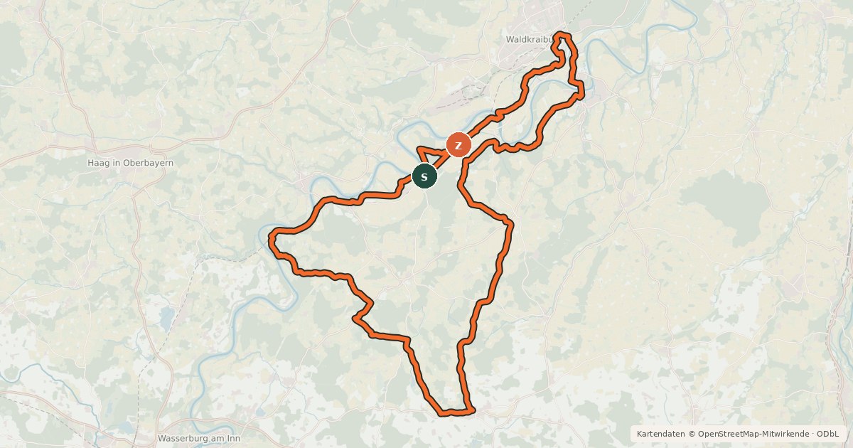 Kartenübersicht der Radroute Windparkrunde