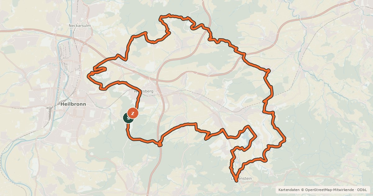 Kartenübersicht der Radroute WT3 Steile Anstiege
