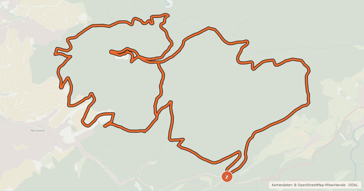 Kartenübersicht der Radroute Yburg-Trail