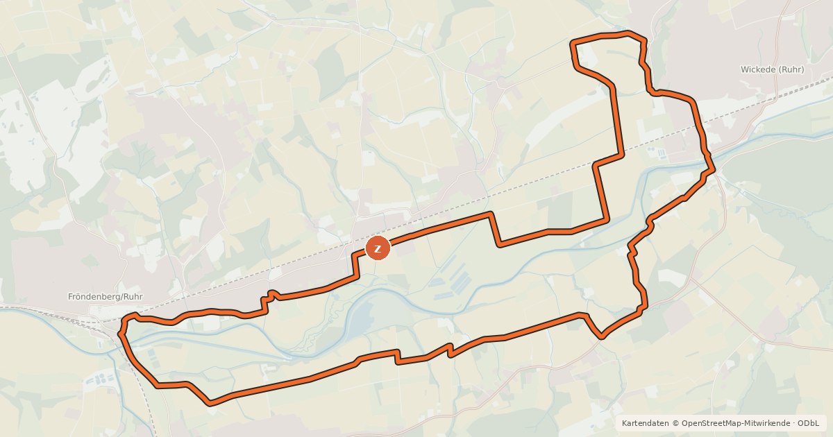 Kartenübersicht der Radroute Zabel-Route