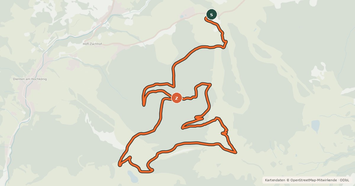 Kartenübersicht der Radroute Zachhofalm Runde